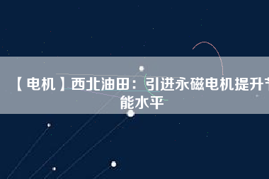 【電機(jī)】西北油田：引進(jìn)永磁電機(jī)提升節(jié)能水平
          