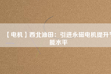 【電機(jī)】西北油田：引進(jìn)永磁電機(jī)提升節(jié)能水平
          