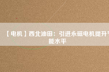 【電機(jī)】西北油田：引進(jìn)永磁電機(jī)提升節(jié)能水平
          