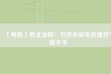 【電機(jī)】西北油田：引進(jìn)永磁電機(jī)提升節(jié)能水平
          