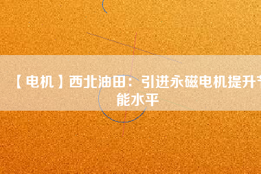 【電機(jī)】西北油田：引進(jìn)永磁電機(jī)提升節(jié)能水平
          