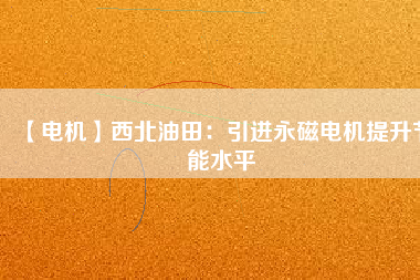 【電機(jī)】西北油田：引進(jìn)永磁電機(jī)提升節(jié)能水平
          