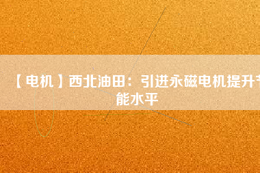 【電機(jī)】西北油田：引進(jìn)永磁電機(jī)提升節(jié)能水平
          