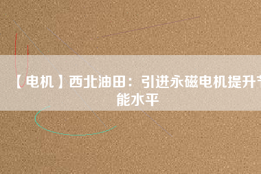 【電機(jī)】西北油田：引進(jìn)永磁電機(jī)提升節(jié)能水平
          