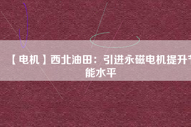 【電機(jī)】西北油田：引進(jìn)永磁電機(jī)提升節(jié)能水平
          