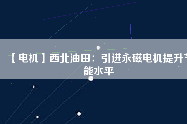 【電機(jī)】西北油田：引進(jìn)永磁電機(jī)提升節(jié)能水平
          