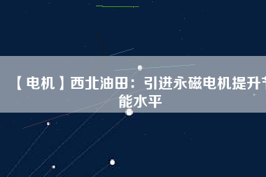 【電機(jī)】西北油田：引進(jìn)永磁電機(jī)提升節(jié)能水平
          