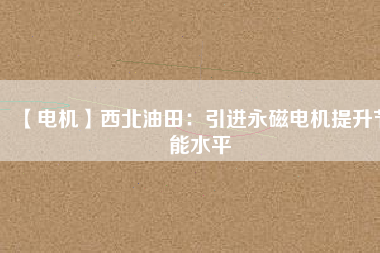 【電機(jī)】西北油田：引進(jìn)永磁電機(jī)提升節(jié)能水平
          