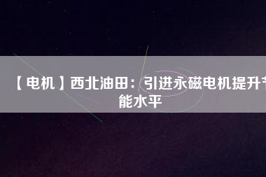 【電機(jī)】西北油田：引進(jìn)永磁電機(jī)提升節(jié)能水平
          