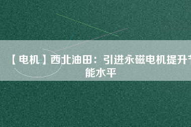 【電機(jī)】西北油田：引進(jìn)永磁電機(jī)提升節(jié)能水平
          