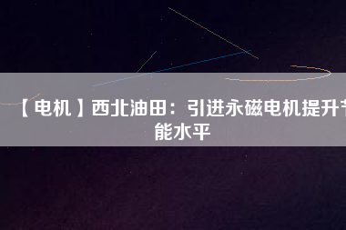 【電機(jī)】西北油田：引進(jìn)永磁電機(jī)提升節(jié)能水平
          