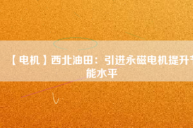 【電機(jī)】西北油田：引進(jìn)永磁電機(jī)提升節(jié)能水平
          