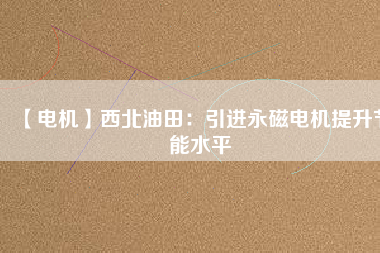 【電機(jī)】西北油田：引進(jìn)永磁電機(jī)提升節(jié)能水平
          