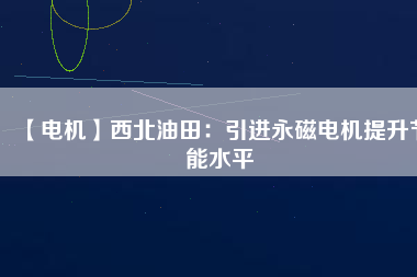 【電機(jī)】西北油田：引進(jìn)永磁電機(jī)提升節(jié)能水平
          