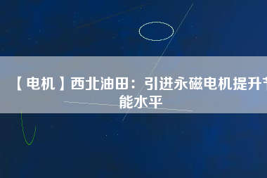 【電機(jī)】西北油田：引進(jìn)永磁電機(jī)提升節(jié)能水平
          